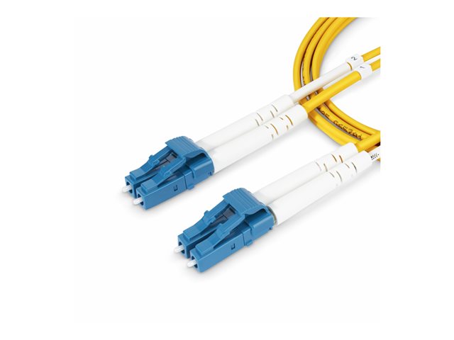StarTech.com 1m (3.3ft) LC to LC (UPC) OS2 Single Mode Duplex Fiber Optic Cable, 9/125µm, Laser Optimized, 10G, Bend Insensitive, Low Insertion Loss